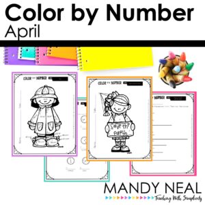 Math color by code for 3rd and 4th grade