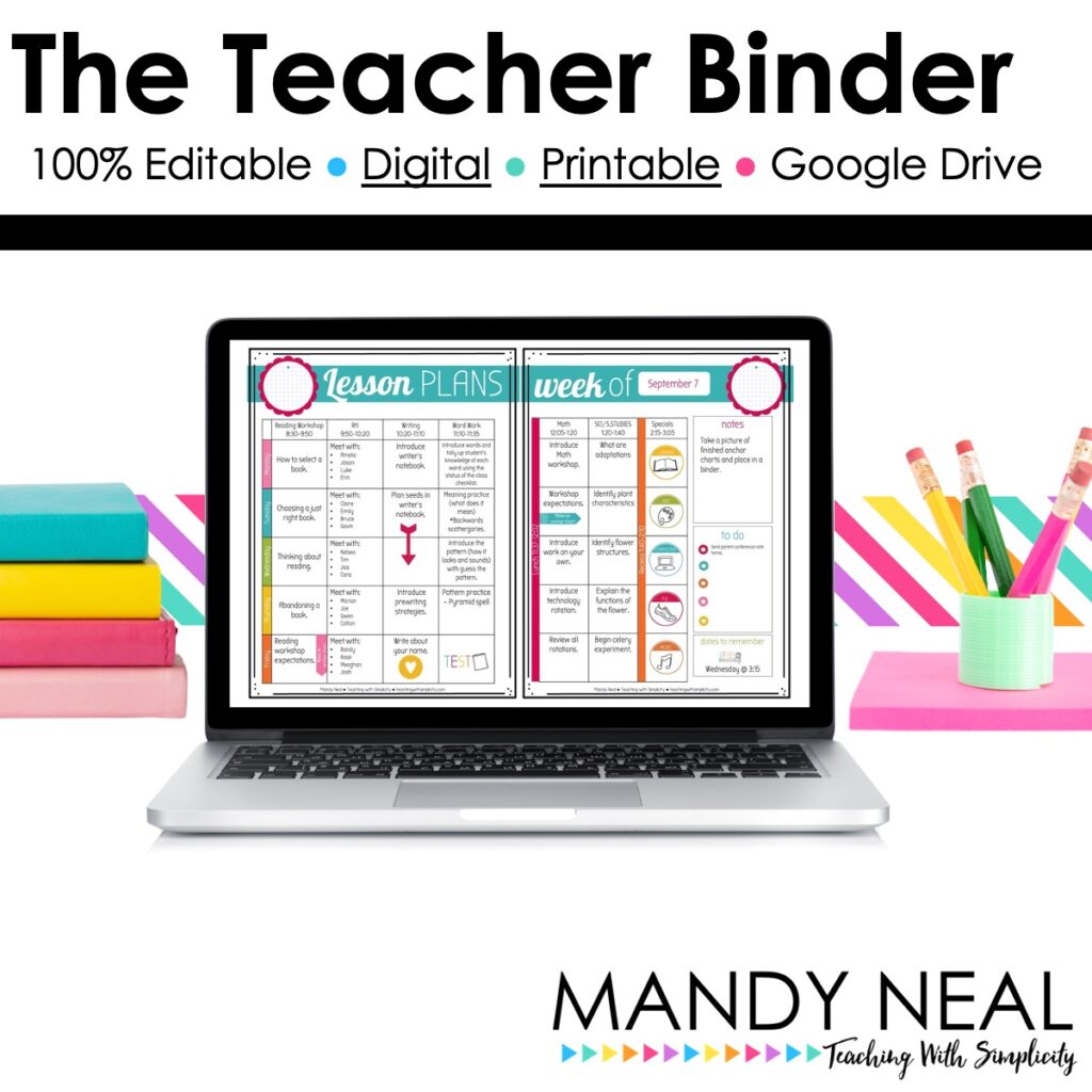 Teacher binder, planner
