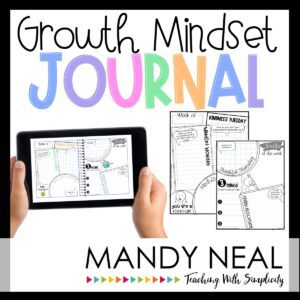Picture of student using a growth mindset journal