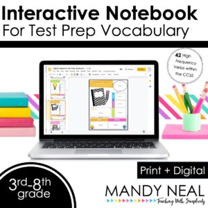 Test prep vocabulary interactive notebook