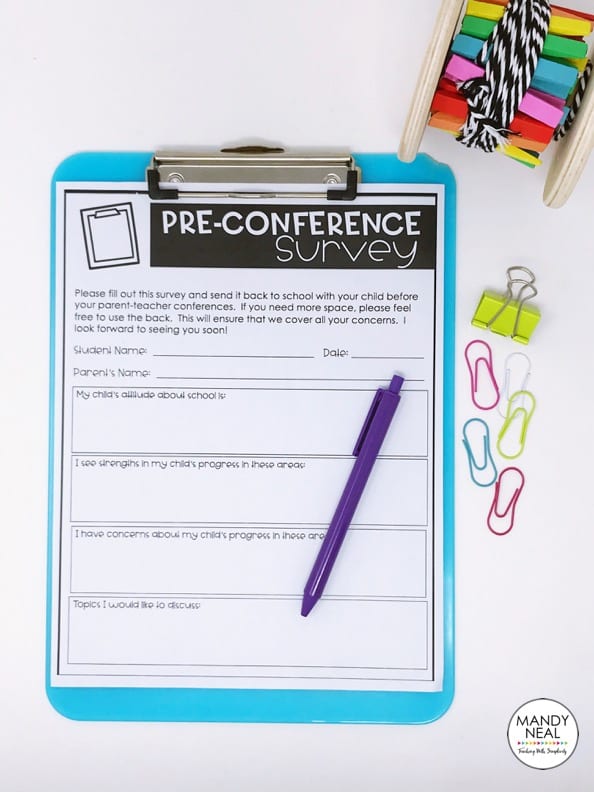 Parent teacher conference form