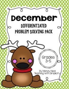 december differentiated problem solving pack