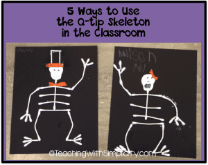 Q-Tip skeleton - classroom art education