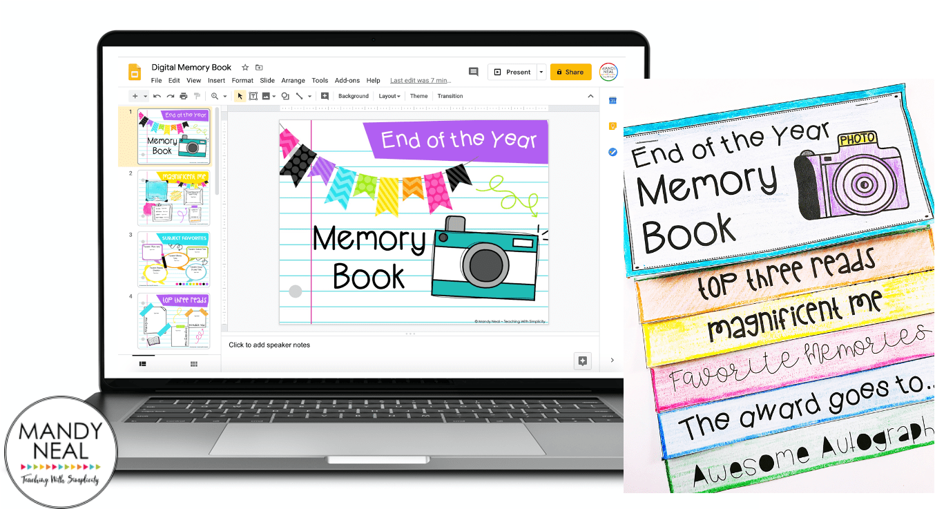 End of the year memory book - online educational resources for teachers