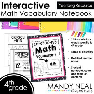 4th grade math vocabulary words and activities