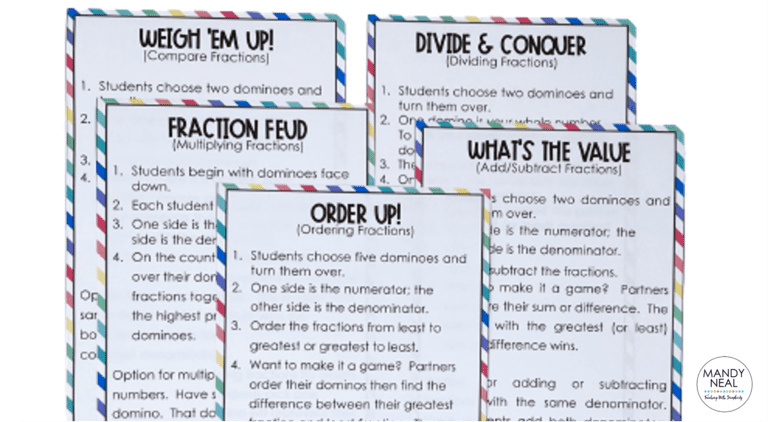 Fraction games for the classroom