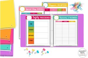 Editable standards check list and organization forms for teachers