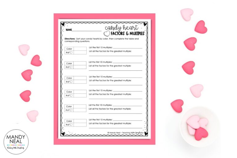 Candy heart math activities