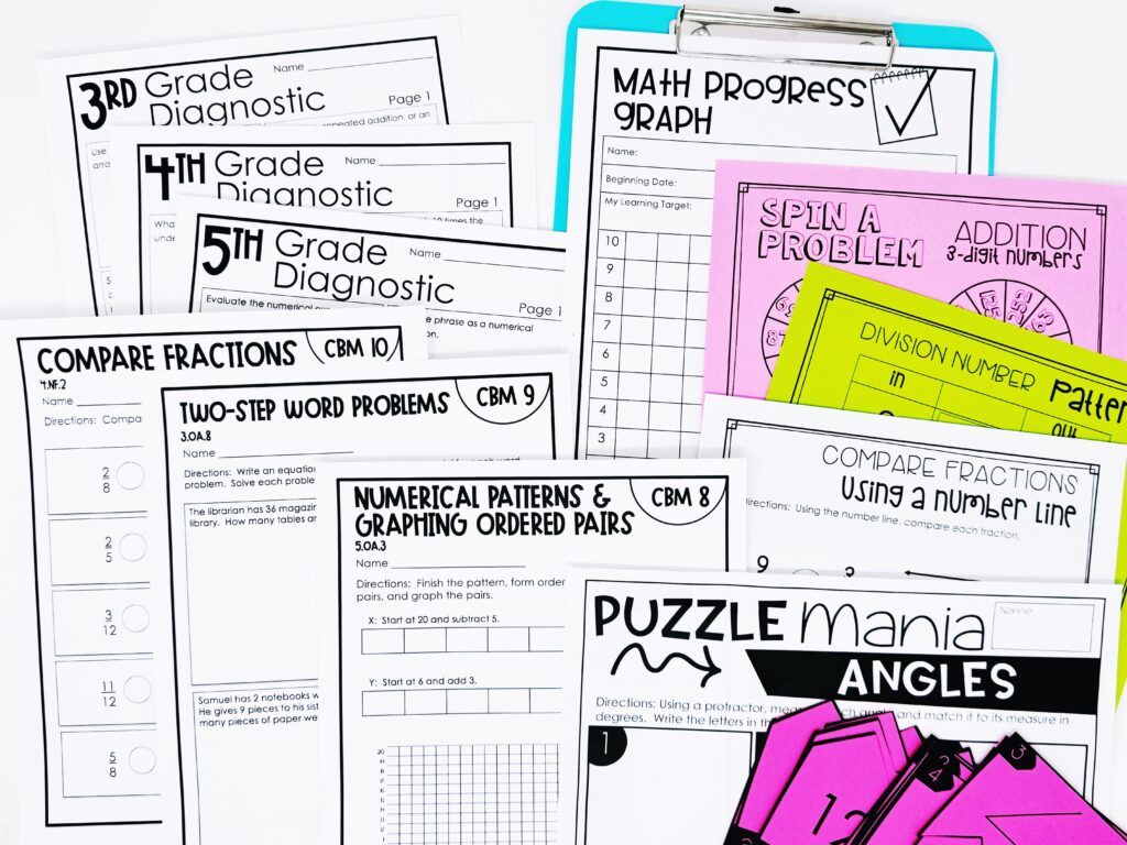 Math intervention resources and activities